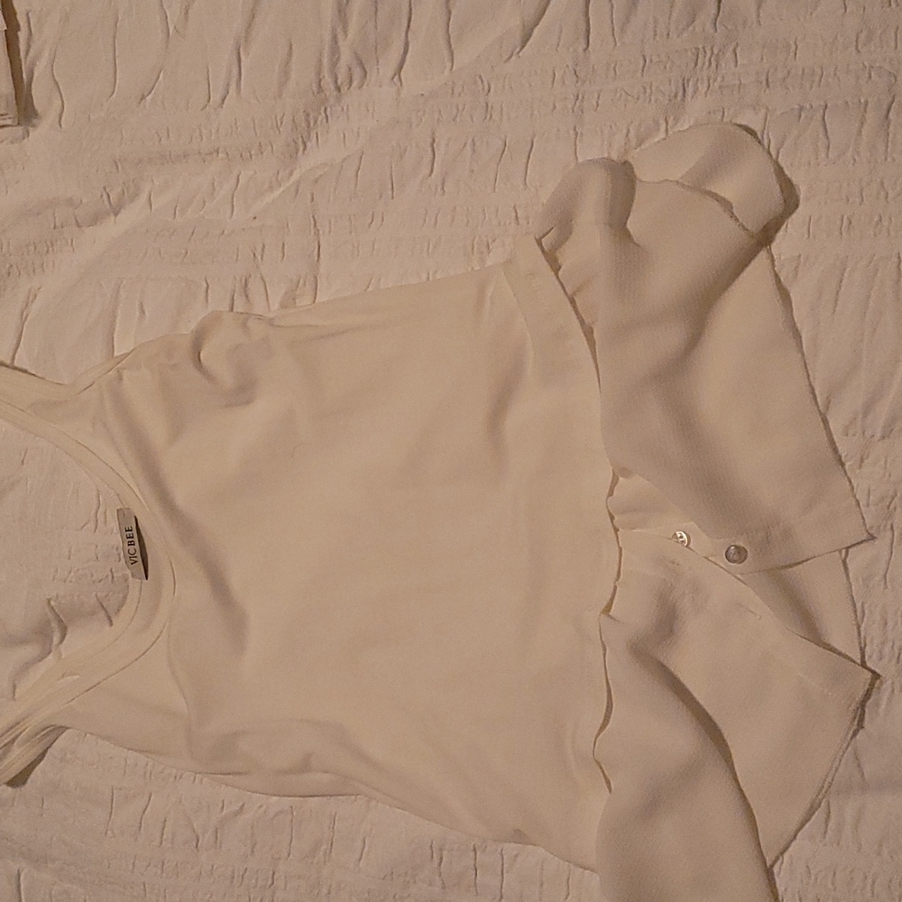 Tank top with dress shirt bottom